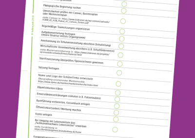 Checkliste zur Gründung einer Schülerfirma