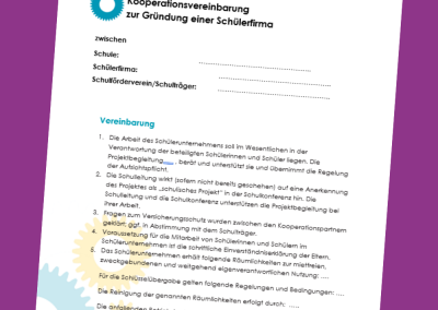 Kooperationsvereinbarung Schülerfirma-Schulleitung