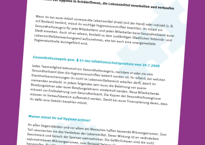 Lebensmittelhygieneblatt