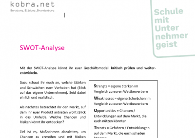 Arbeitsblatt SWOT-Analyse