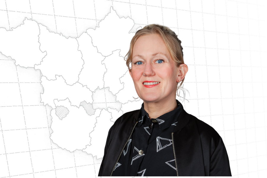 Umrisse des Landes Brandenburg und der dazugehörigen Landkreise