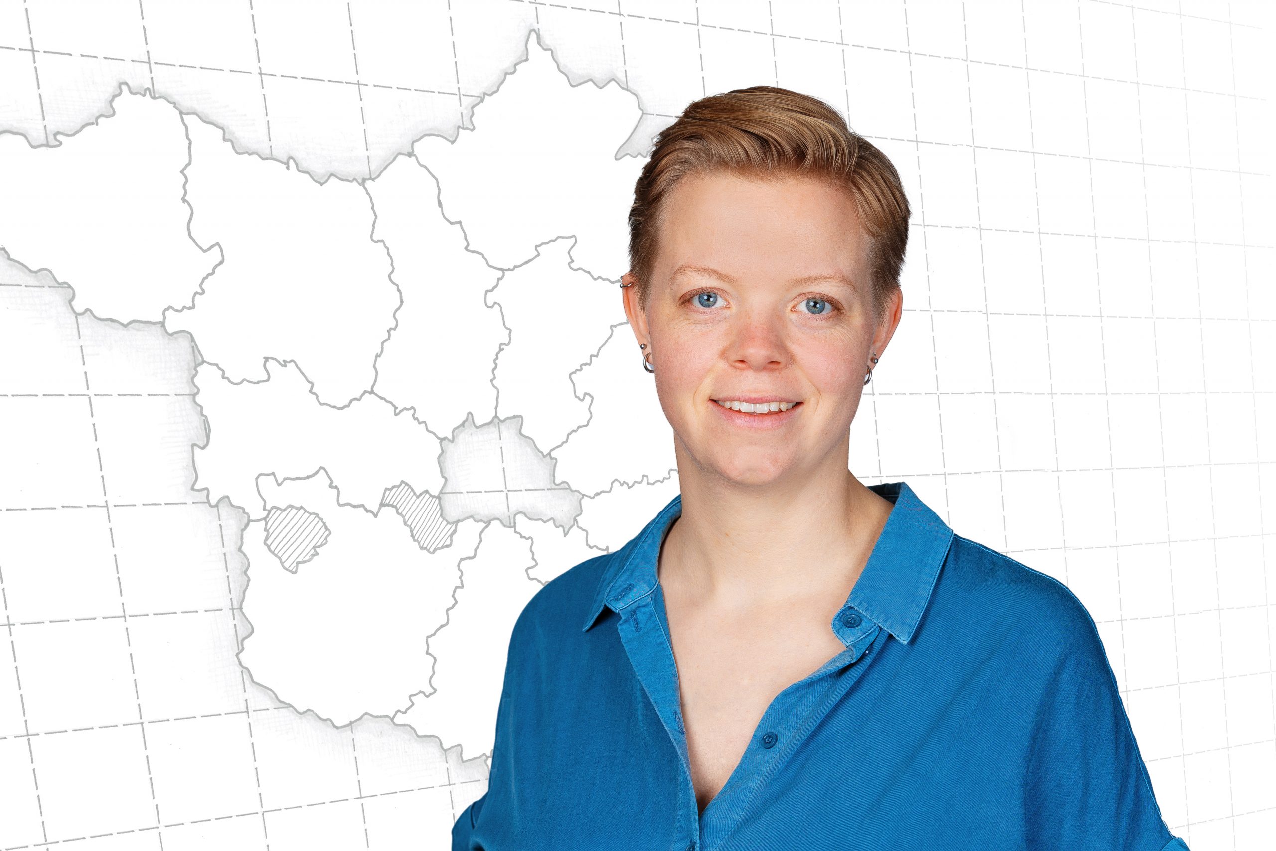 Umrisse des Landes Brandenburg und der dazugehörigen Landkreise