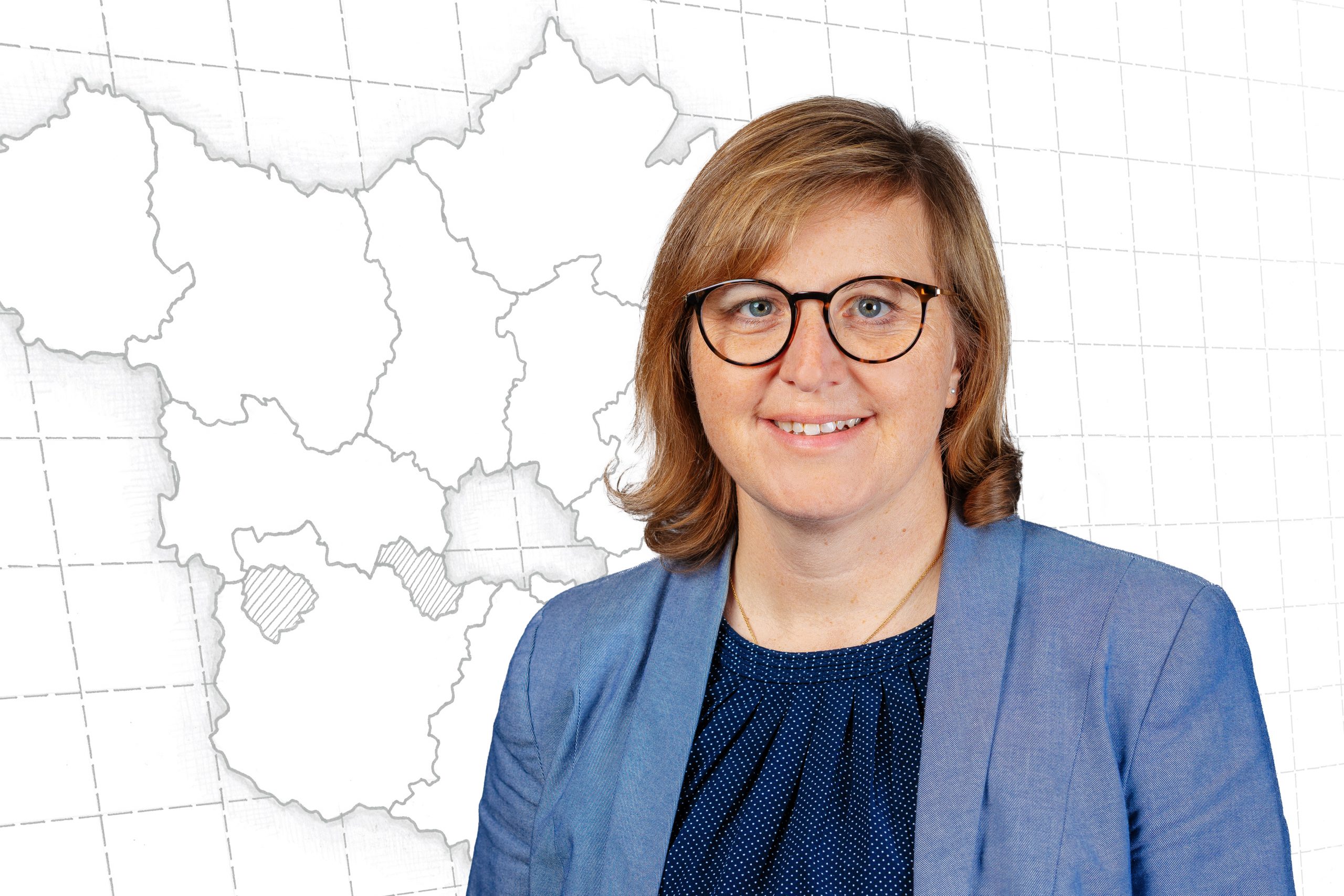 Umrisse des Landes Brandenburg und der dazugehörigen Landkreise