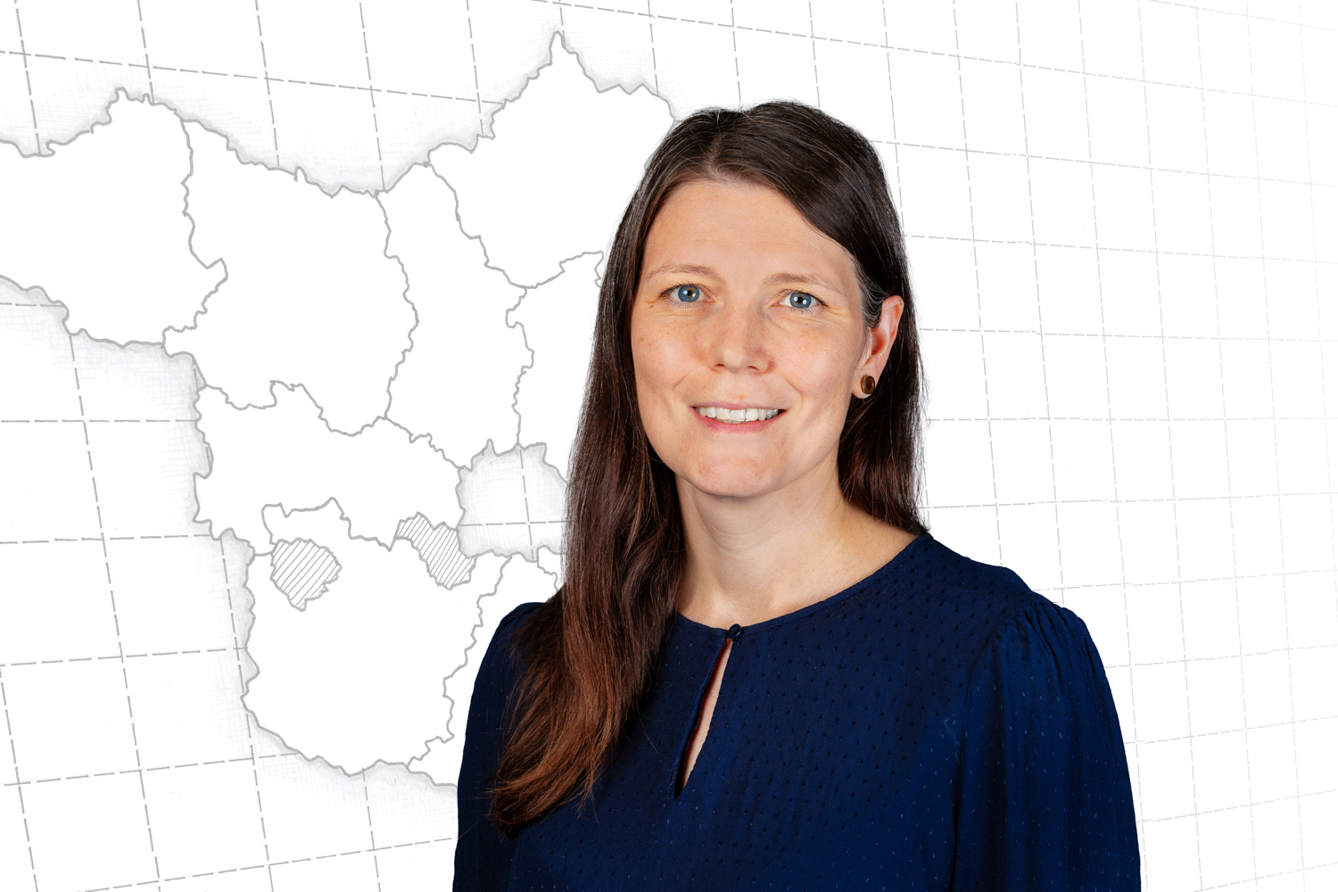 Umrisse des Landes Brandenburg und der dazugehörigen Landkreise